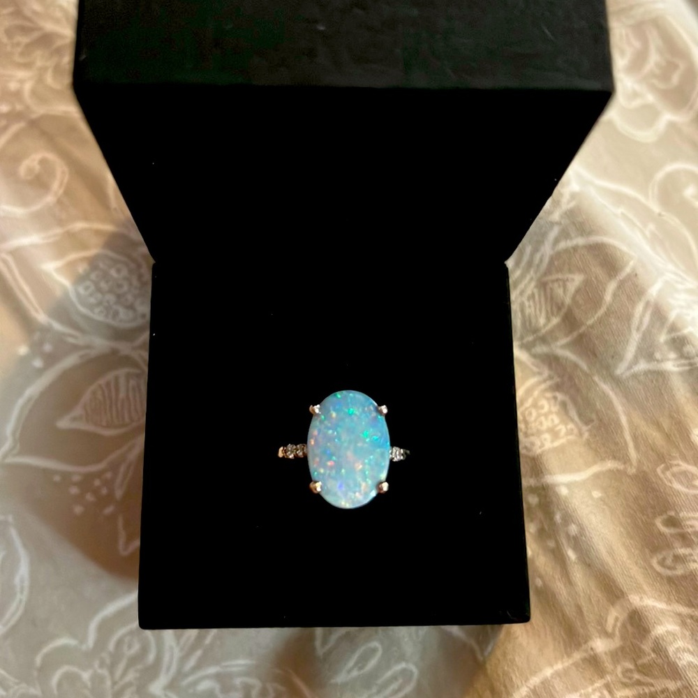 Custom Sterling Silver Pastel Opal Doublet Ring Size 7.5
